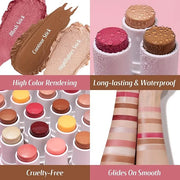 KIMUSE Face Sticks Trio, Cream Blush Stick & Highlighter Stick & Contour Stick for Sculpt the Cheeks, Long Lasting Cream C...