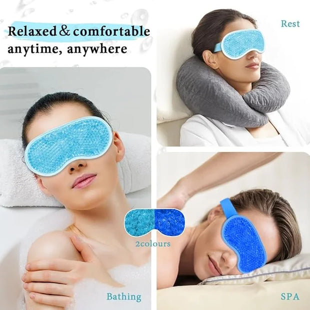 Cooling Eye Mask and Silky Sleep Mask 4 Packs for Man Women for Sleeping Frozen Ice Eye Mask Cold Warm Compress Dark Circl...