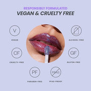 Wonderskin WONDER BLADING Top Gloss - Blue Glitter Lip Gloss, Hydrating and High Shine Finish Lip Makeup (Blue Glitter) - ...