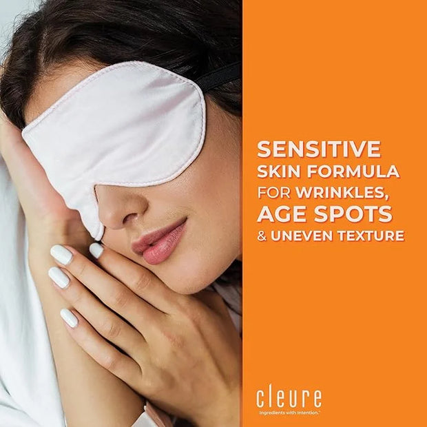 Cleure Hyaluronic Acid & Shea Butter Anti-Aging Night Cream for Sensitive Skin, Gluten, Salicylate, Paraben & Fragrance Fr...