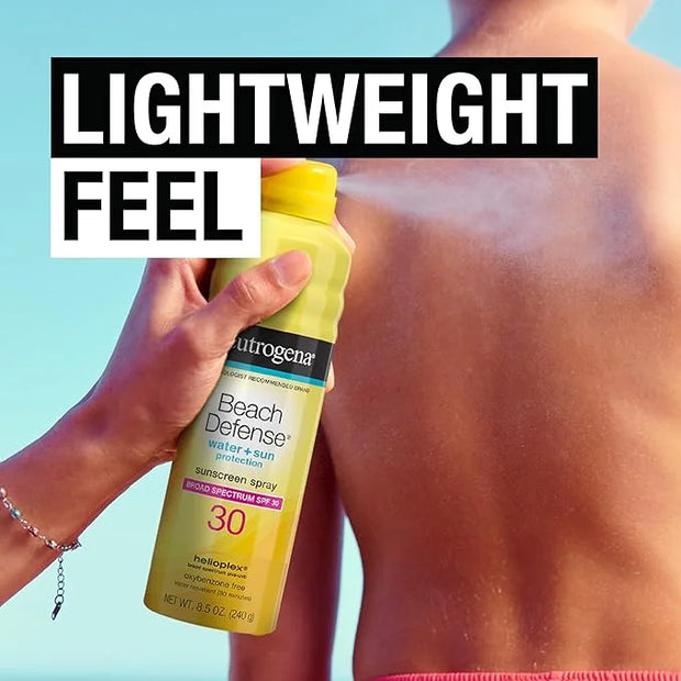 Neutrogena Beach Defense Sunscreen Spray SPF 30 Water-Resistant Sunscreen Body Spray with Broad Spectrum SPF 30, PABA-Free...