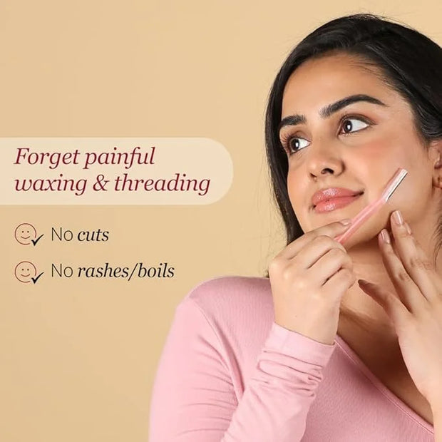Facial Razor for Women | Painless & Precision Face Hair Removal | for Peach Fuzz, Eyebrow, Chin & Upper Lip | Gentle Exfol...