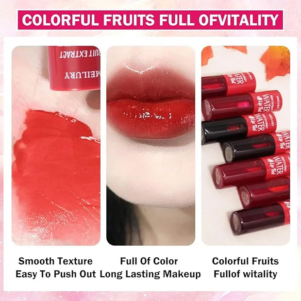 7 Colors Korean Lip Tint Stain Set Long-lasting Waterproof Velvet Lip Tint Moisturizing Lip Gloss Set，Multi-Use Lip and Ch...