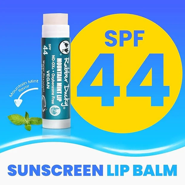 Rubber Ducky | Lip Sunscreen, Lip Balm with SPF 44, Waterproof Sunscreen Lip Balm | Vegan, Untinted, Mint Flavor, with Vit...