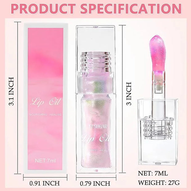 Magic Color Changing Lip Glow, Hydrating Shimmer Tinted Lip Care (Warm Change Tint, Plumping Gloss) - Product Image