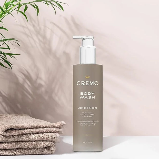 Cremo Skin Moisturizing Almond Bloom Women's Body Wash, Notes of Spicy Pink Pepper, Creamy Almond, and Soft Suede, 16 Fl O...