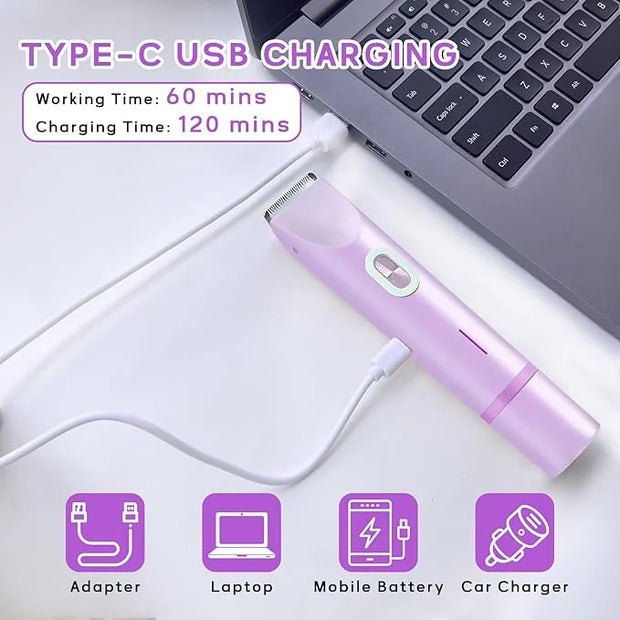 2025 New Electric Womens Shaver, 2-in-1 Body Shaver & Bikini Trimmer for Women, Waterproof Wet & Dry Use Body Hair Electri...