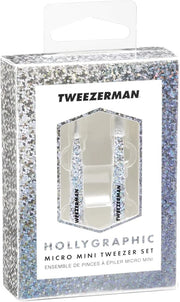 Tweezerman Hollygraphic Micro Mini Slant & Point Tweezer Set - Eyebrow Tweezers for Women and Men - Product Image