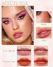 Hydrating Lip Glow Oil-3Pcs Tinted Plumping Lip Oil Lip Plumper, Moisturizing Smooth Lipgloss for Lip Care, Glossy Finish ...