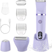 3-in-1 Electric Razor IPX7 Waterproof Bikini Trimmer Wet & Dry Use Painless Personal Trimmer Groomer for Ladies Face Body ...