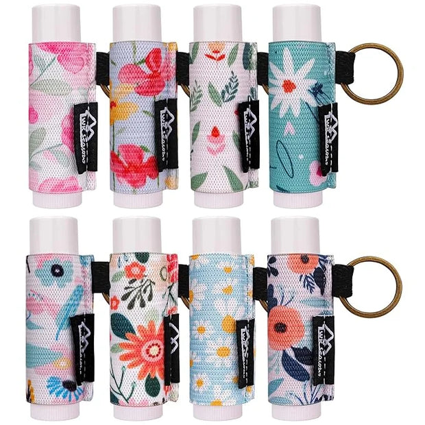 WK IEASON 8PCS Lip Balm Holder Keychain Bulk Gloss