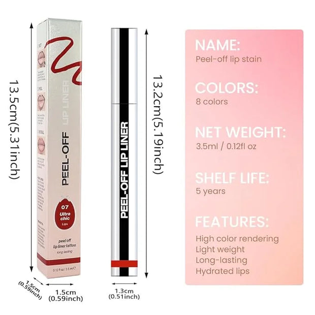 Matte Lip Stain Peel Off Lip Liner, Orange Red Peel Off Lip Stain Tattoo,Long Lasting & Waterproof Peel Off Lip Gloss Lip ...