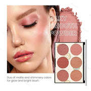 KYDA 6 Colors Blush Palette, Matte and Shimmer Blush Palette, Smooth Blendable Powder, Multiuse Blusher Makeup with Contou...