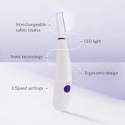 Michael Todd Beauty Sonicsmooth Pro+ Dermaplane Razor for Women Face + Eyebrow trimmer Dermaplaning System w/LED Light Pea...