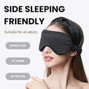 Silk Satin Sleeping Eye Mask, Black Sleep Eye Mask Night Blindfold for Women and Men, Soft Breathable Blackout Eyeshade Ey...
