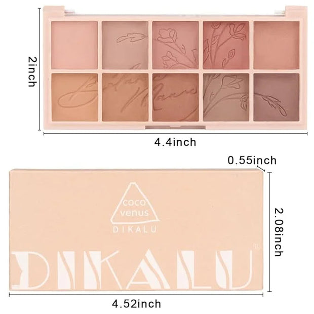 evpct 10 Colors Matte Nude Eye Shadow Palette Makeup for Older Women, Nude Brown Pink Cocoa Taupe Mauve Neutral Matte Crea...