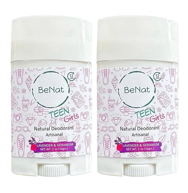 2-Pack All Natural Deodorant For Teen Girls 100% Natural Aluminum-Free Carcinogen Free Kids Deodorant For Girls Clinically...