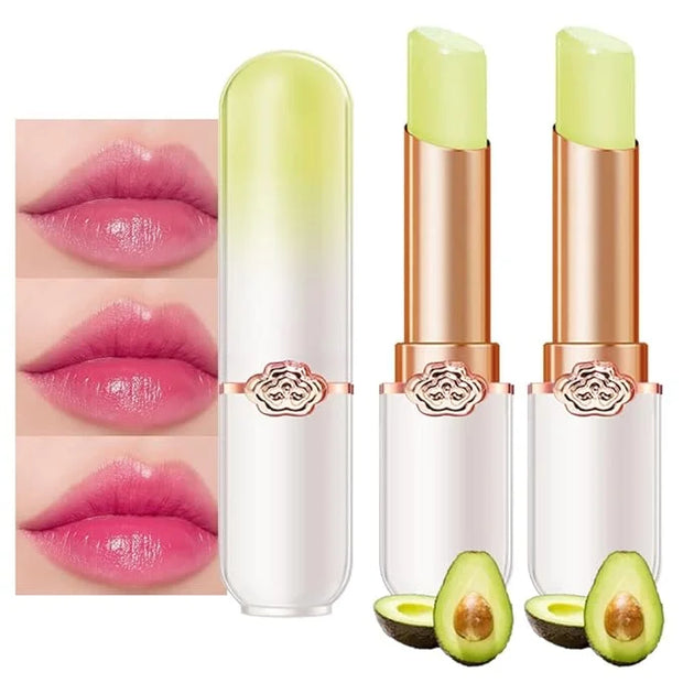 evpct 2Pcs Avocado Tinted Lip Balms PH Lip Color Changing Lipstick Balm Stain Gift Set Queen for Women Girls Korean Mood L...