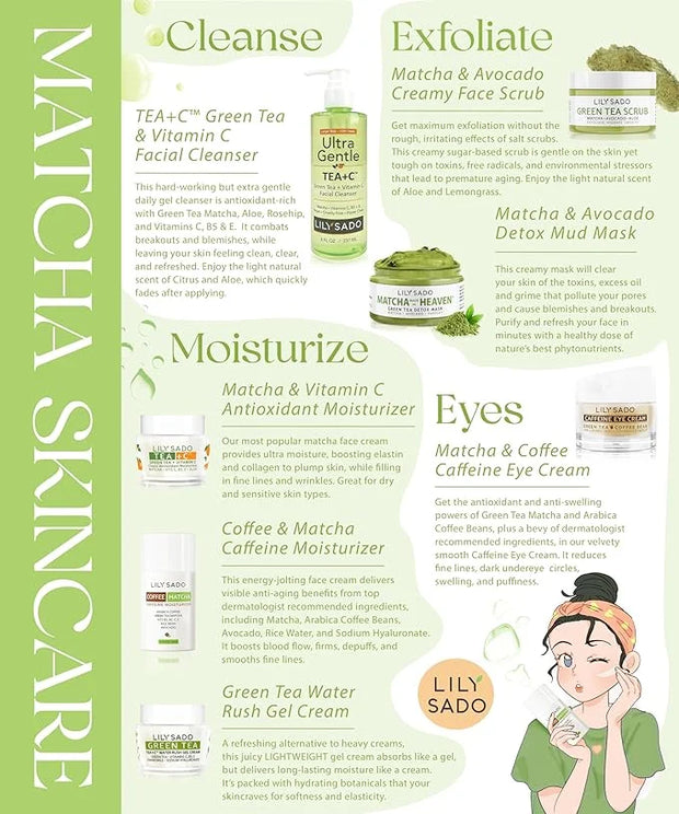 LILY SADO TEA+C™ Coffee & Matcha Caffeine EYE CREAM - Anti-aging Vegan Natural Eye Repair Moisturizer Lotion w Arabica Cof...