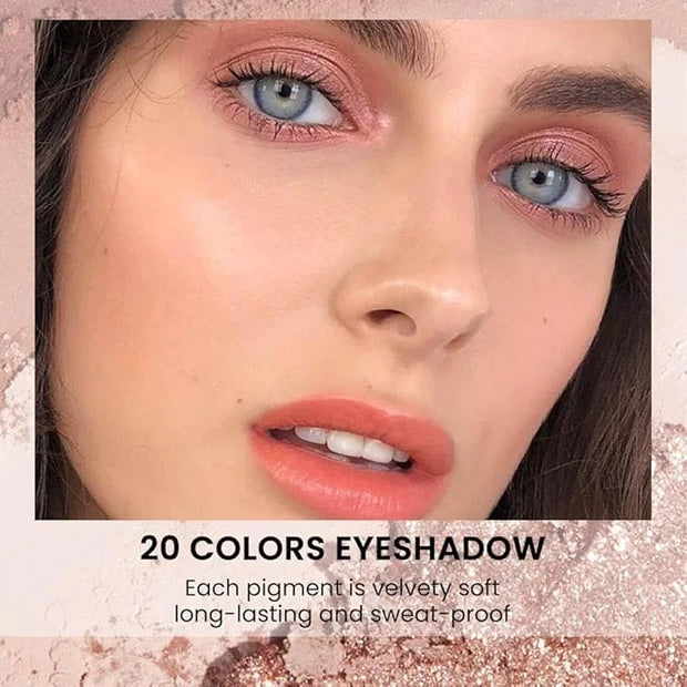 20Colors Rose Gold Dark Brown Nude Basics Matte Eyeshadow Palette,Eye Shadow Travel Makeup Palette all in one Long Lasting...