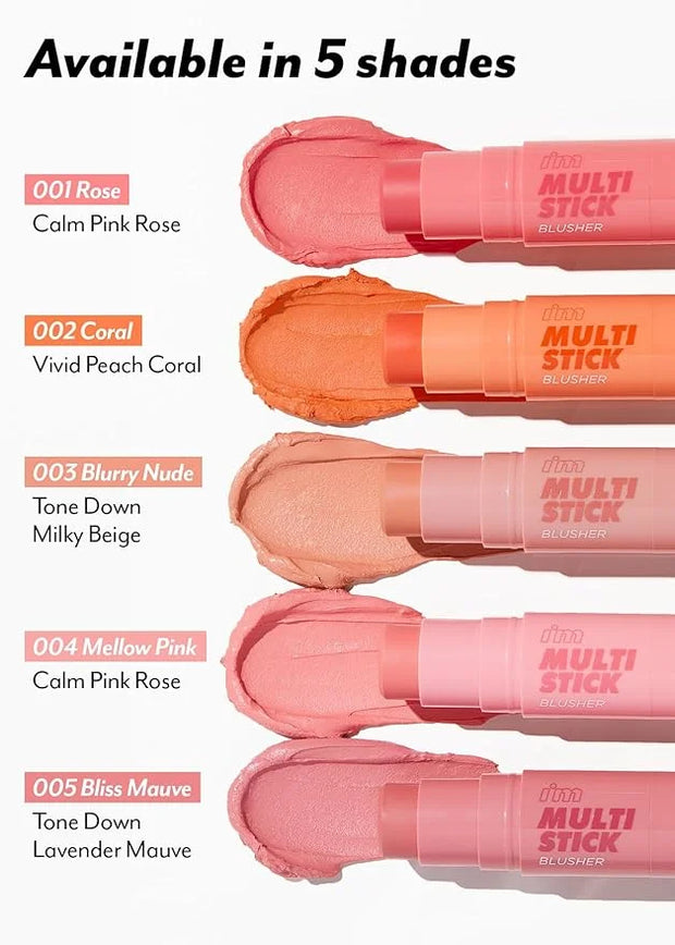 I'M MEME Blusher - I'm Multi Stick 003 Blurry Nude | Easy Blendable Cream Blush for Natural Look, Multi Blush Stick for Ch...