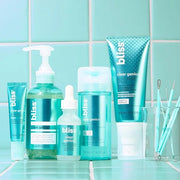 Bliss Acne-Prone Skin Bundle - Clear Genius Toner, Body Spray, Spot Treatment BHA Salicylic Acid and Clarifying Peel & Cle...