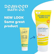 Seaweed Bath Co. Sheer Protect Daily SPF 30 Broad Spectrum Hybrid Sunscreen Cream, 3.4 Ounce, Sustainably Harvested Seawee...