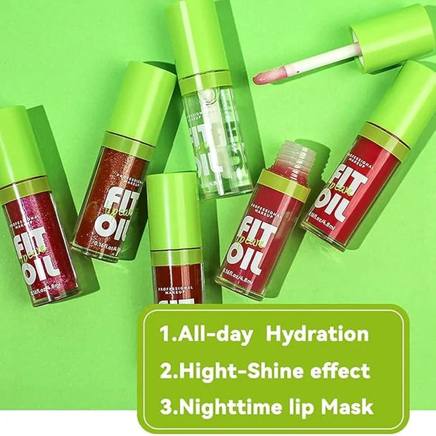 4 Colors Lip Oil Lip Glaze, Hydrating Lip Glow Oil Big Brush Head Shiny Moisturizing Lip Gloss, Long Lasting & Nourishing ...