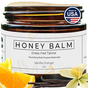 Tallow and Honey Balm, Organic Body Butter, Grass-Fed Beef Tallow for Skin, Soothing All-Natural Moisturizer for Body and ...