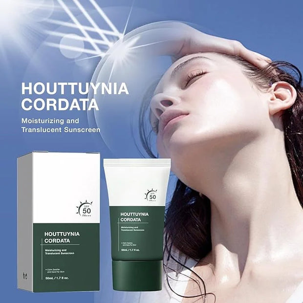 2pcs Heartleaf Silky Moisture Sunscreen, Moisture Daily Sunscreen, Silky Moisturizing Sunscreen, Hydrating Moisturizing Es...