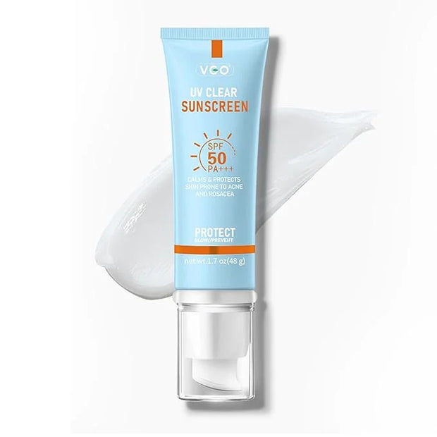 VGO Clear Face Sunscreen SPF 50, Hydrating Sun Essence Face Sunscreen Leaves No Sticky Feeling Travel Size Sunscreen Again...