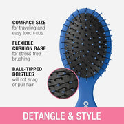 Conair Detangling 3PK mini hair brush - use wet or dry - ideal for curly or straight styles - detangler hairbrush - hairbr...
