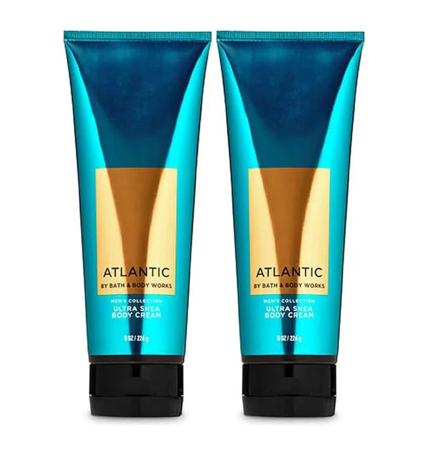 Bath and Body Works Atlantic 2 Pack Men's Collection Ultra Shea Body Cream 8 Oz (Atlantic) - Product Image