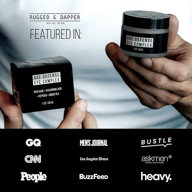 RUGGED & DAPPER Premium Men's Eye Cream | Age Defense for Dark Circles, Wrinkles & Puffy Eyes | Unscented | Hyaluronic Aci...
