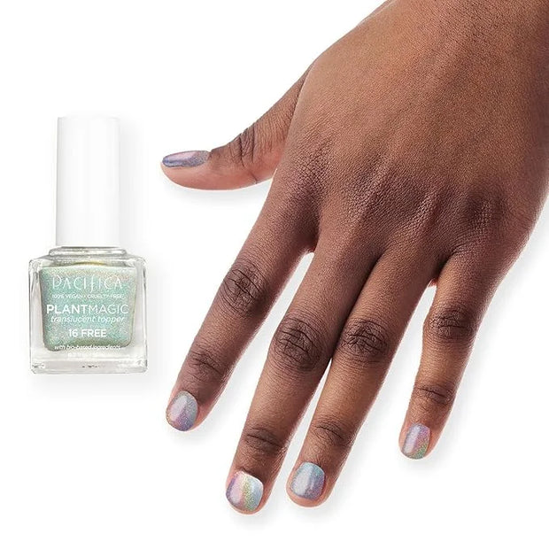 Pacifica Natural Nail Polish – Plant Magic Glitter Rainbow Base - Plant Based, Non-Toxic & Clinically Tested - Long Lastin...