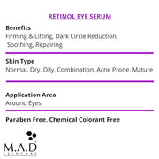 M.A.D Skincare Anti-Aging Retinol Eye Serum 15g - Product Image