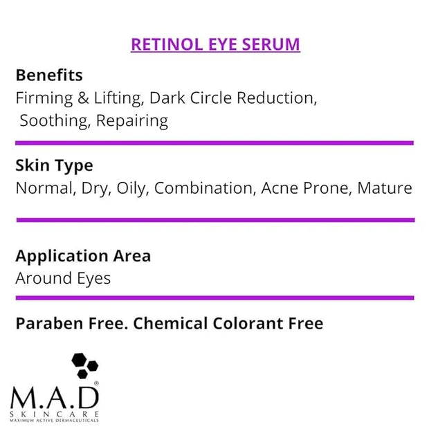 M.A.D Skincare Anti-Aging Retinol Eye Serum 15g - Product Image