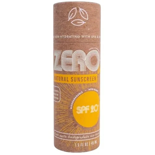 ZERO Waste 100% Plastic Free Natural Sunscreen Stick, SPF 20 Reef Safe and Kid Friendly, Water Resistant, Push Up Cardboar...