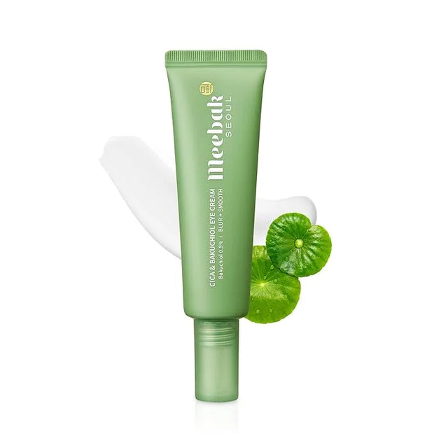 Meebak Eye Cream with Bakuchiol, Caffeine & Cica | Korean Anti-Aging Eye Treatment for Puffy Eye Bags, Dark Circles, Fine ...