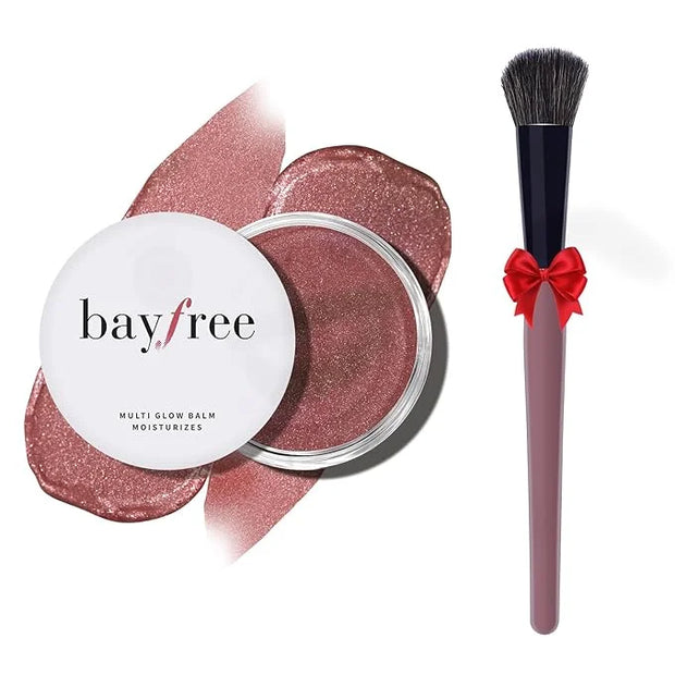 Multi Cream Blush & Blush Brush Set, Korean Makeup Blush for Cheeks, Multi-Use Face Balm, Lightweight & Hydrating, Blendab...