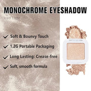 Kaely Pressed Single Eyeshadow Makeup, Light Nude Brown Shimmer Highly Pigmented Monochrome Eye Shadow Palette, Waterproof...