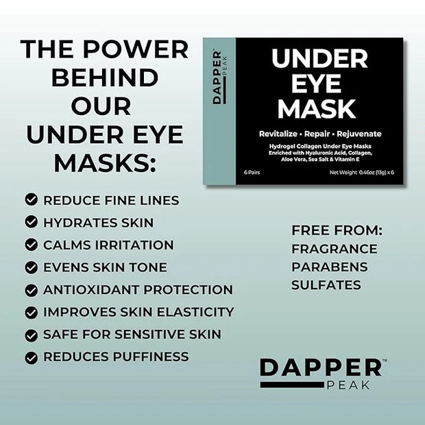 Under Eye Patches - 6 pairs| Hydrating Hydrogel Under Eye Mask/ Collagen Eye Patches, Hydrolyzed Marine Collagen, Vitamin ...