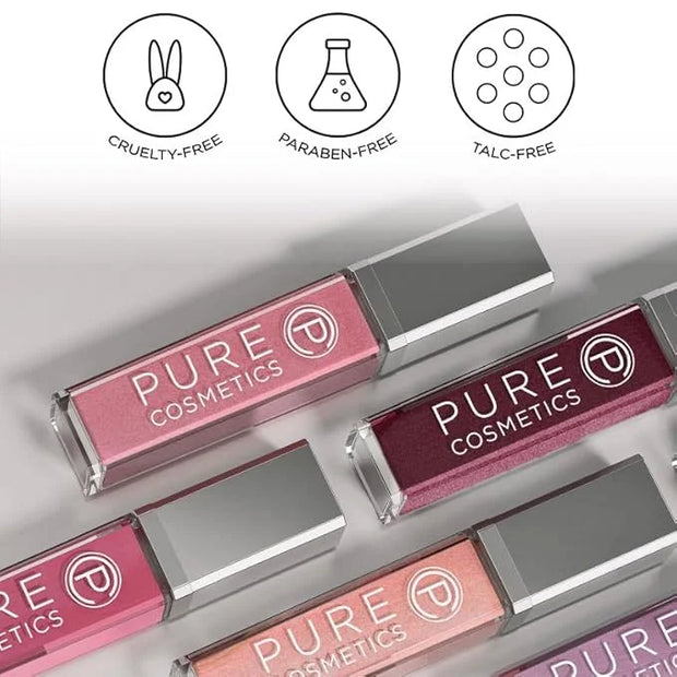 Pure Cosmetics Pure Illumination Lip Gloss - LED-lit Applicator w/Side Mirror - Non-Sticky, Moisturizing & Hydrating Lip G...