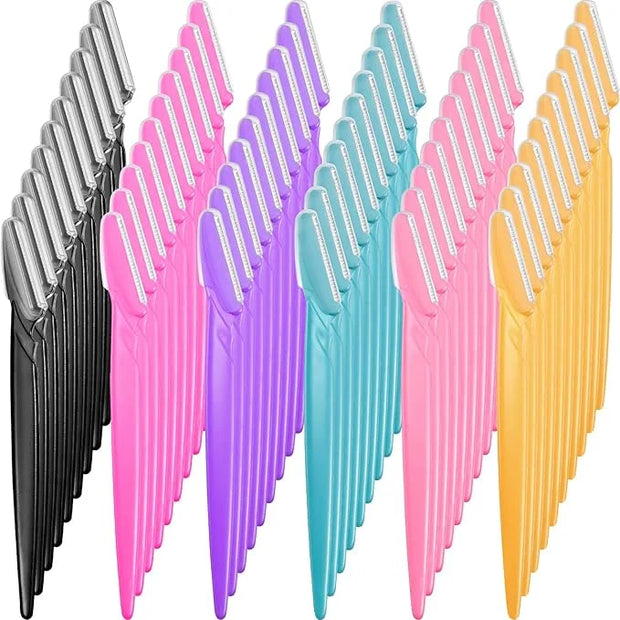 Boao 60 Pieces Eyebrow Razor Shaver Dermaplaning Tool Hair Shavers for Women and Man Face Microblades Shaper Trimmer with ...