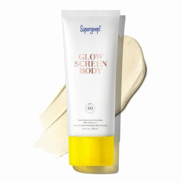 Supergoop! Glowscreen Body SPF 40 PA+++, 3.4 fl oz - Body Lotion + Broad Spectrum Sunscreen with Subtle Shimmer - Adds Ins...