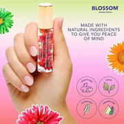 Blossom Roll on Lip Gloss, Scented Clear High Shine Moisturizing Lip Oil, Non Sticky, Infused with Real Flowers, Made in U...