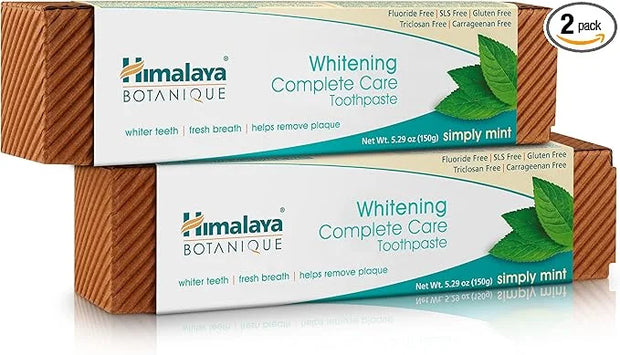 Himalaya Botanique Whitening Complete Care Toothpaste, Teeth Whitening, Fights Plaque, Fluoride Free, No Artificial Flavor...