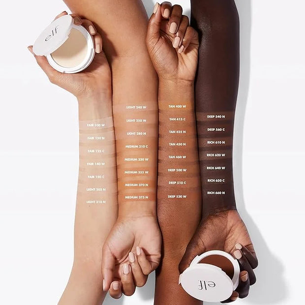 e.l.f. Camo Powder Foundation, Lightweight, Primer-Infused Buildable & Long-Lasting Medium-to-Full Coverage Foundation, De...