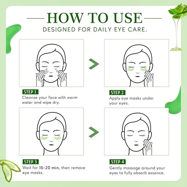 Under Eye Patches for Dark Circles,Puffy Eyes,20 Pairs Face Masks SkinCare With Vitamin E and Aloe Vera Gel for Rejuvenate...