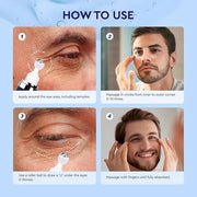 Eye Bags Treatment for Men: Men’s Under Eye Cream and Roller for Puffiness and Dark Circles – 5% Caffeine Depuffer - Produ...